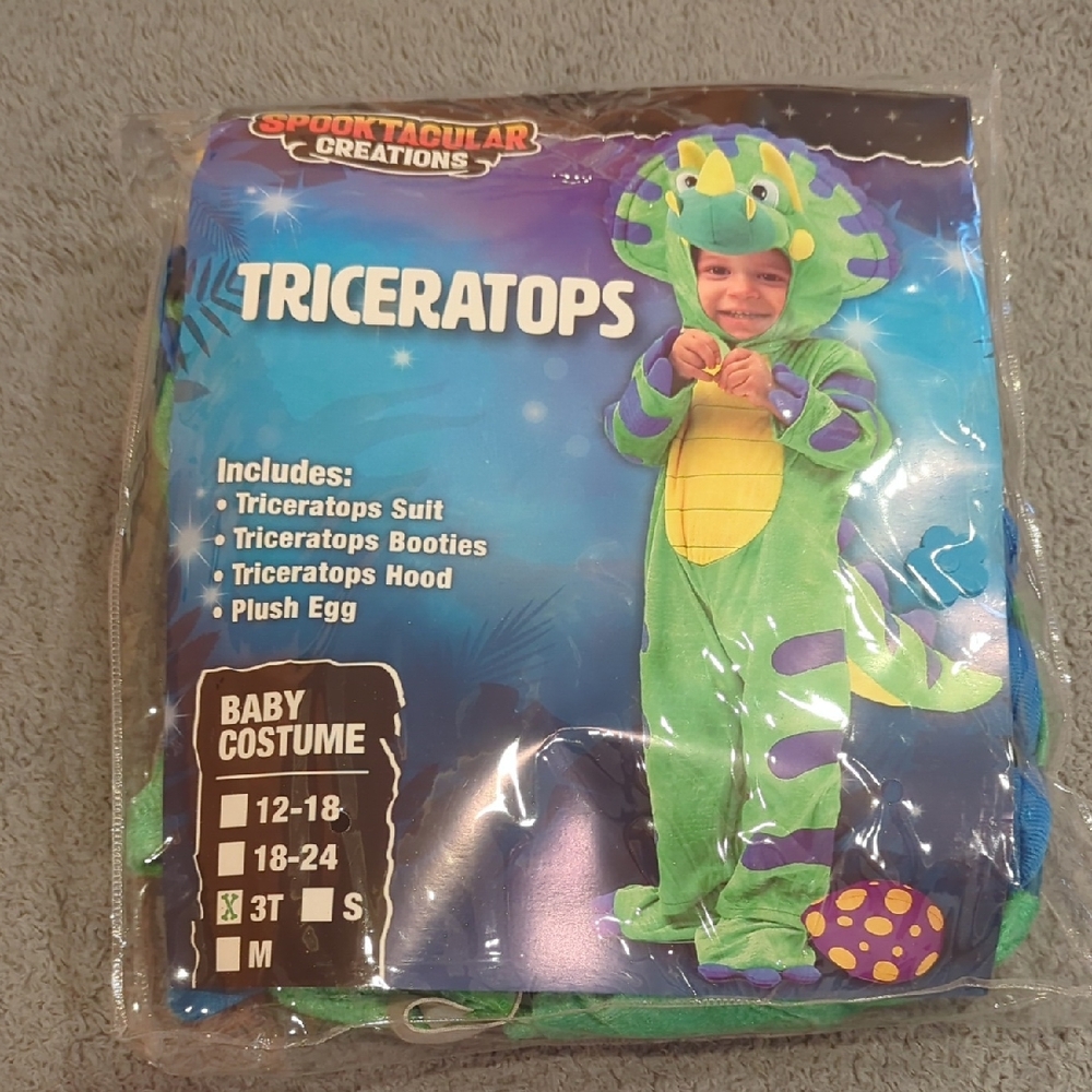 Spooktacular Creations Green Triceratops Baby Costume - 3T